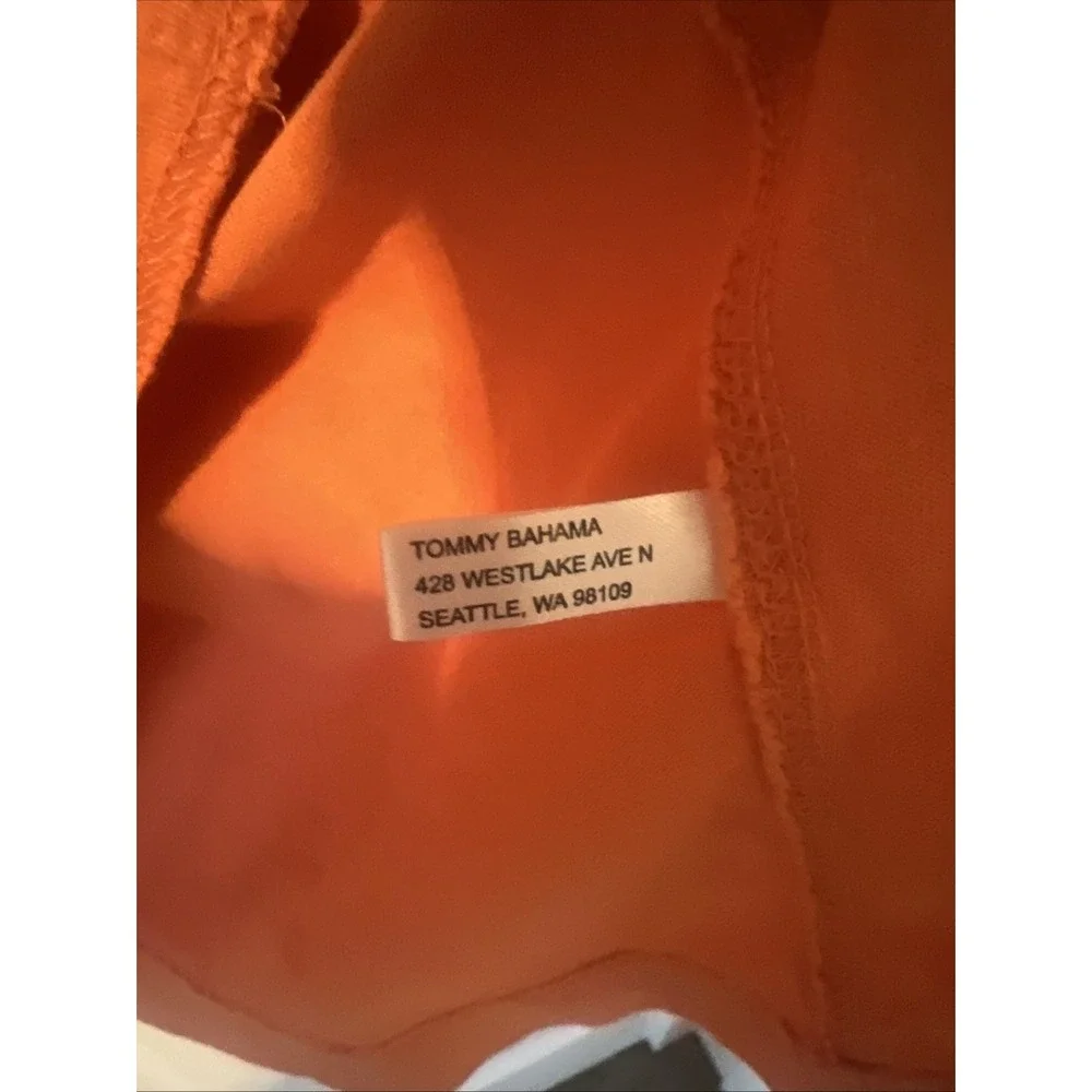 Tommy Bahama Shirt Men's Size XL Orange Quarter Zip Long Sleeve Casual Soft Knit